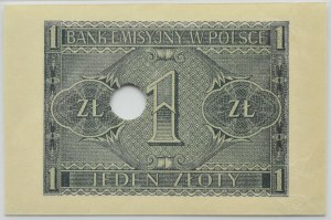 General Government, 1 zloty 1941, BE series, PERFORACTION, Cracow, PMG 55