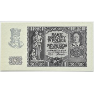 General Government, 20 gold 1940, no series or numbering, PMG 64