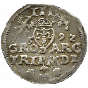 Zygmunt III Waza, trojak 1592, Wilno, CHALECKI, BRAK INTERPUNKCJI
