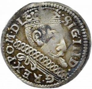 Zikmund III Vasa, trojak 1599, Bydgoszcz, písmeno B na pravé straně