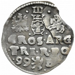 Sigismund III Vasa, trojak 1599, Bydgoszcz, LEWART coat of arms without shield