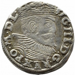 Sigismund III Vasa, trojak 1595 with letters V I (Walenty Jahns), Poznań