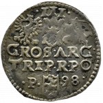 Sigismond III Vasa, trojak 1598, Poznań, NON MENTIONNÉ - PAS DE CROIX EN A