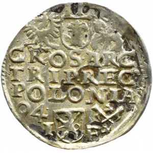 Zygmunt III Waza, trojak 1594 SIGI 3, Poznań PIĘKNY