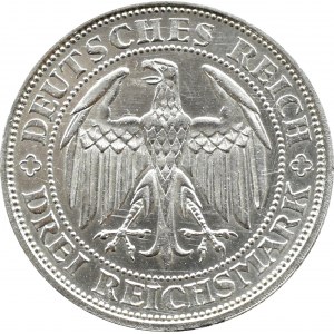 Republika Weimarska, Meissen, 3 marki 1929 E, Drezno, PIĘKNE
