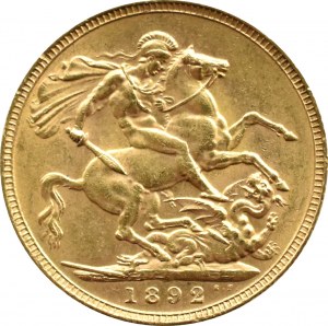 United Kingdom, Victoria, sovereign 1892, London