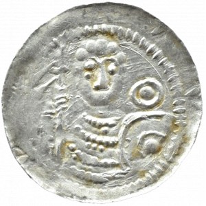 Ladislao II l'Esule (1138-1146), denario - lotta con il leone, principe con lo scudo, Cracovia, BELLISSIMO!