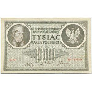 II RP, 1000 marks 1919, series O, Warsaw, BEAUTIFUL!