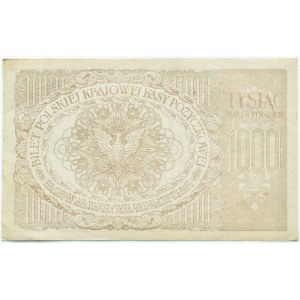 II RP, 1000 marks 1919, series O, Warsaw, BEAUTIFUL!