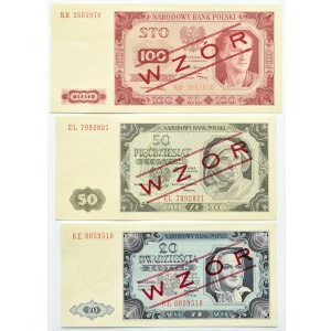 RP/PRL, Wzory banknotów 1948-1965 w etui, PIĘKNIE ZACHOWANE