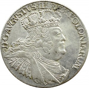 Augustus III Saxon, ort (18 groszy) 1755 EC, wide bust, Leipzig