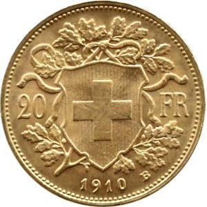 Svizzera, Heidi, 20 franchi 1910 B, Berna, UNC
