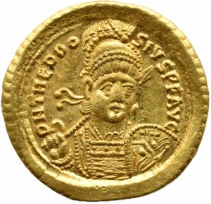 Cesarstwo Rzymskie, Teodozjusz II (408-450), solidus (426-429), Konstantynopol, PIĘKNE