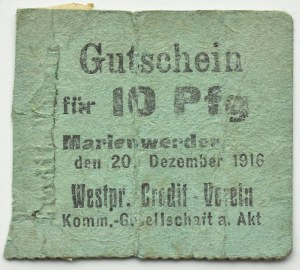 Marienwerder/Kwidzyn, notgeld 10 pfennig 1916, rare