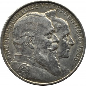 Niemcy, Badenia, Fryderyk, 2 marki 1906, Złote Gody, Karlsruhe