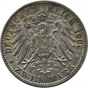 Niemcy, Badenia, Fryderyk, 2 marki 1906, Złote Gody, Karlsruhe