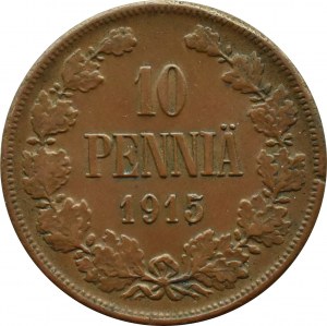 Finland, Nicholas II, 10 penniä 1915, Helsinki