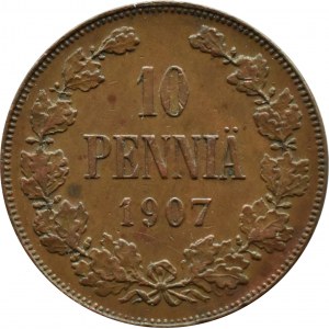 Finlandia, Mikołaj II, 10 pennia 1907, Helsinki
