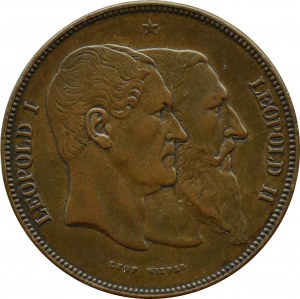 Belgium, Leopold II, 5 francs 1880, 50th Anniversary of Independence, Brussels, MINT - SAMPLE