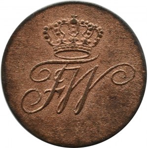 Niemcy, Prusy, Fryderyk Wilhelm III, szeląg 1810 A, Berlin, PIĘKNY