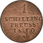 Niemcy, Prusy, Fryderyk Wilhelm III, szeląg 1810 A, Berlin, PIĘKNY