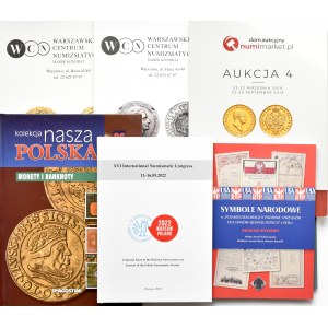 Literatura Numizmatyczna, lot 6 sztuk, katalogi
