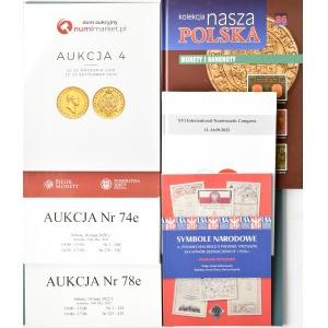Literatura Numizmatyczna, lot 6 sztuk, katalogi