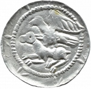 Wladyslaw II Wygnaniec (1138-1146), denarius - Eagle and Hare, WITHOUT DECORATION, Krakow