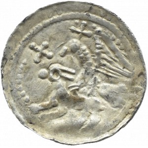 Władysław II Wygnaniec (1138-1146), denar - Orzeł i Zając, KRZYŻE ZAKOŃCZONE KULAMI, Kraków