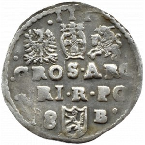 Zygmunt III Waza, trojak 1598, Bydgoszcz, litera B z prawej strony