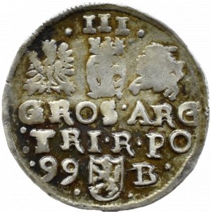 Sigismund III Vasa, trojak 1599, Bydgoszcz, letter B on the right side