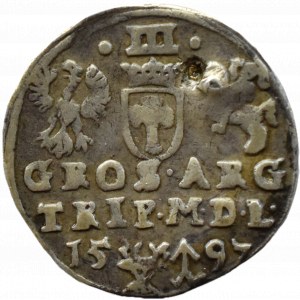 Zygmunt III Waza, trojak 1597, Wilno, CHALECKI - GŁOWA WOŁU