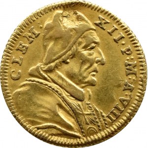 Państwo Kościelne, Klemens XII, scudo d`Oro 1738 (VIII), Rzym, RZADKIE