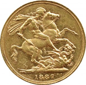 Wielka Brytania/Australia, Wiktoria, suweren 1887 M, Melbourne
