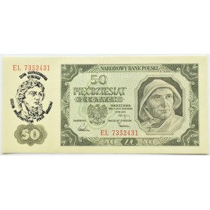 RP, 50 złotych 1948, seria EL, z nadrukiem, UNC