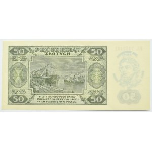 RP, 50 złotych 1948, seria EL, z nadrukiem, UNC