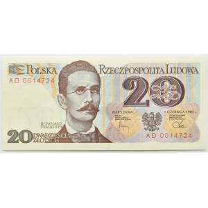 PRL, R. Traugutt, 20 złotych 1982, seria AD, PCG 67 EPQ