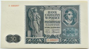 General Government, 50 zloty 1941, series E, Kraków, UNC