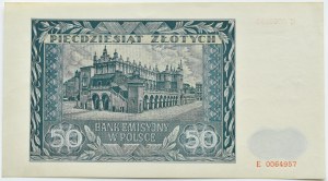 General Government, 50 zloty 1941, series E, Kraków, UNC