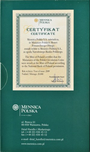 Third Republic, Miniatures of Polish Coins of General Circulation 2008, UNC
