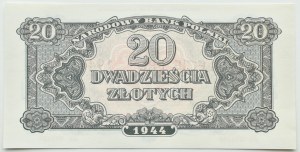 People's Republic of Poland, Lublin series, 20 gold 1944, reprint from 1974