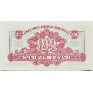 Polska Ludowa, seria lubelska, 100 złotych 1944, reprint z 1974