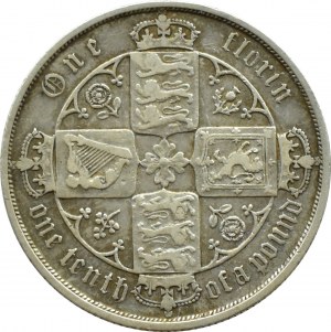 United Kingdom, Victoria, Gothic florin 1884, London
