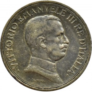 Włochy, Wiktor Emanuel III, 2 liry Rzym 1917 R - RZADKI