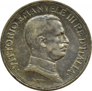 Kingdom of Italy, Victor Emmanuel III, 2 lire 1917 R, Rome RARE