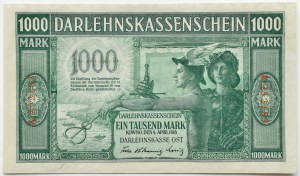OST, Kaunas, 1000 marks 1918 OST, series A, numbering in six digits