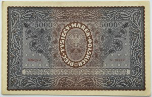 II RP, 5000 marks 1919, 3rd series A, BEAUTIFUL!