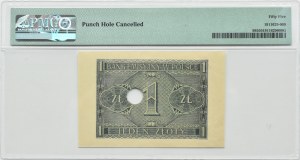 General Government, 1 zloty 1941, BE series, PERFORACTION, Cracow, PMG 55