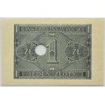 Generalna Gubernia, 1 złoty 1941, seria BE, PERFORACJA, Kraków, PMG 55