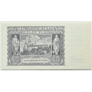 Generalna Gubernia, 20 złotych 1940, bez serii i numeracji, PMG 64